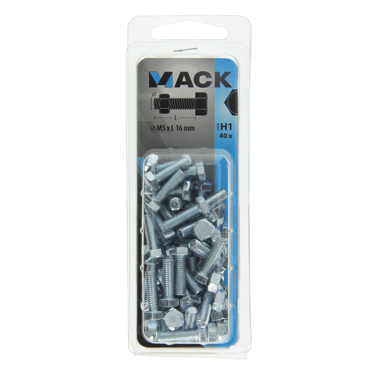 Load image into Gallery viewer, Mack 1018106 - tapbout + moer staal verzinkt 40 st m5 x 16 mm | 5 stuks