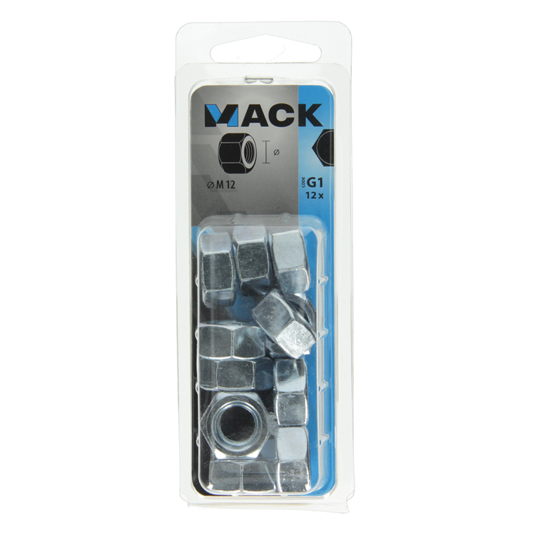 Load image into Gallery viewer, Mack 1018113 - zeskant moer staal verzinkt 12 st m 12 | 5 stuks