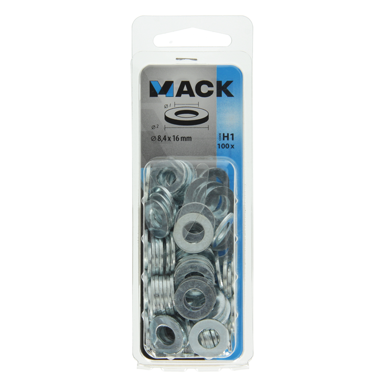 Load image into Gallery viewer, Mack 1018118 - sluitring staal verzinkt 100 st 8,4 x 16 mm | 5 stuks