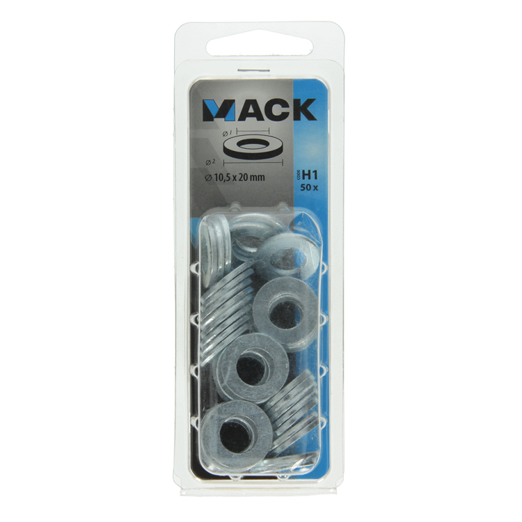 Load image into Gallery viewer, Mack 1018119 - sluitring staal verzinkt 50 st 10,5 x 20 mm | 5 stuks