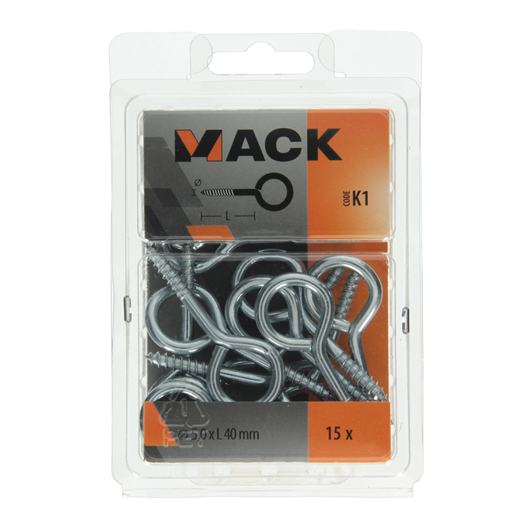 Load image into Gallery viewer, Mack 1018138 - schroefoog staal verzinkt 15st 5,0 x 40 mm | 5 stuks