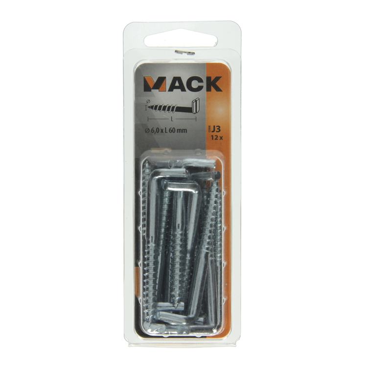 Load image into Gallery viewer, Mack 1018151 - schroefduim met gleuf verzinkt12 st 6,0 x 60 mm | 5 stuks
