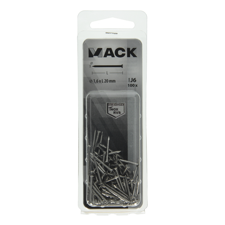 Load image into Gallery viewer, Mack 1020021 - nagel platte kop inox a2 100 st 1,6 x 20 mm | 5 stuks