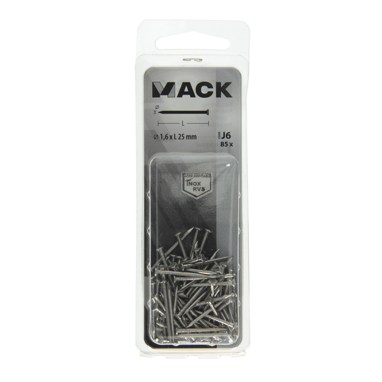 Load image into Gallery viewer, Mack 1020022 - nagel platte kop inox a2 85 st 1,6 x 25 mm | 5 stuks
