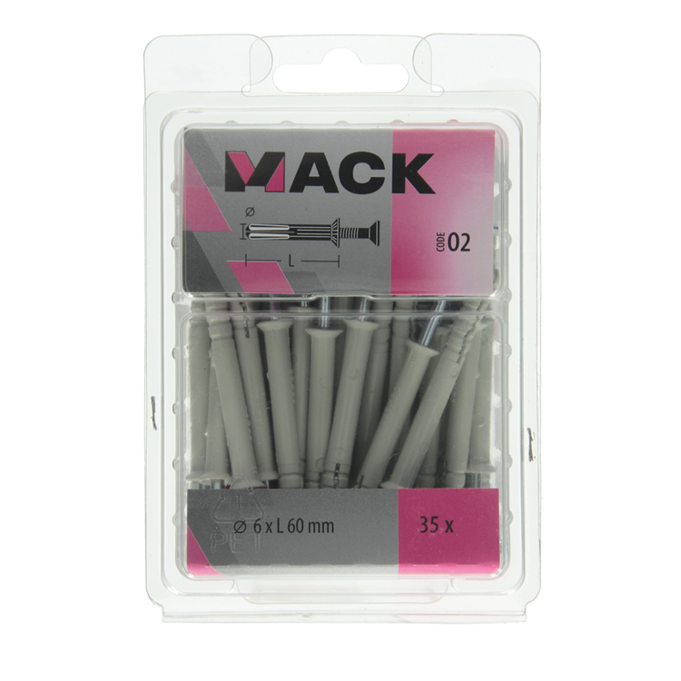 Load image into Gallery viewer, Mack 1018165 - nylon nagelplug polyamide 35 st 6 x 60 mm | 3 stuks