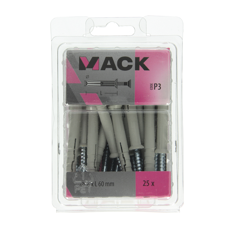 Load image into Gallery viewer, Mack 1018167 - nylon nagelplug polyamide 25 st 8 x 60 mm | 3 stuks