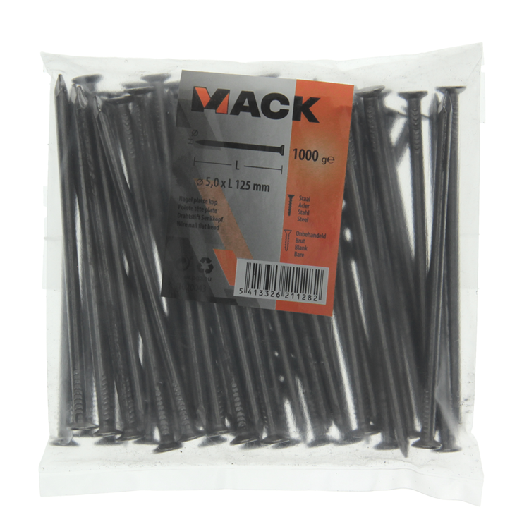 Load image into Gallery viewer, Mack 1020043 - nagel platte kop 1000 gr 5,0 x 125 mm | 10 stuks