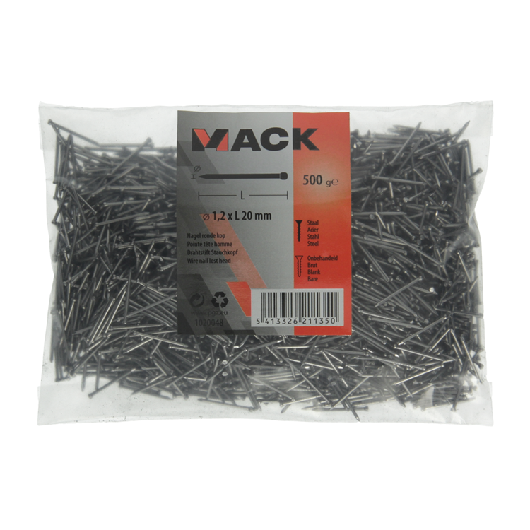 Load image into Gallery viewer, Mack 1020048 - nagel ronde kop 500 gr 1,2 x 20 mm | 10 stuks