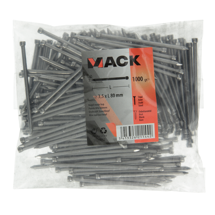 Load image into Gallery viewer, Mack 1020057 - nagel ronde kop 1000 gr 3,5 x 80 mm | 10 stuks