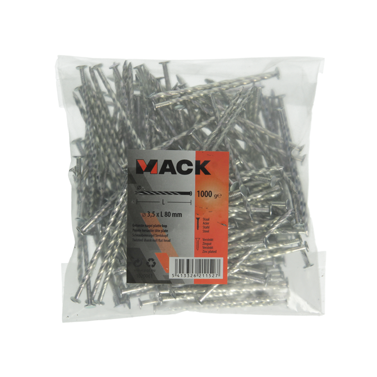 Load image into Gallery viewer, Mack 1020061 - getorste nagel platte kop vz 1000 gr 3,5 x 80 mm | 10 stuks