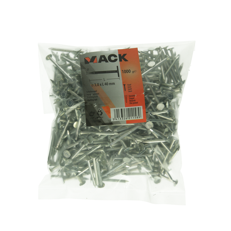 Load image into Gallery viewer, Mack 1020067 - schalienagel verzinkt 1000 gr 3,0 x 40 mm | 10 stuks