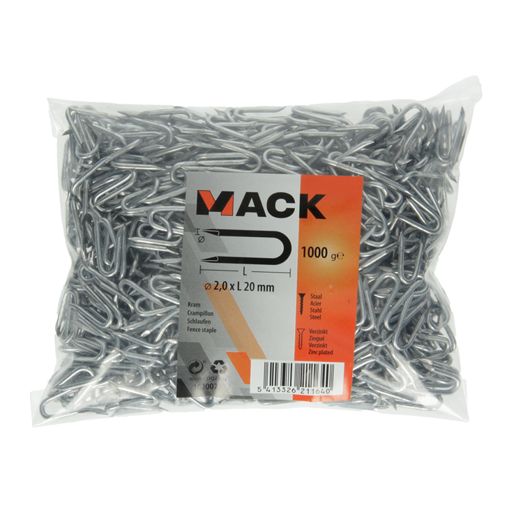 Load image into Gallery viewer, Mack 1020073 - kram verzinkt 1000 gr 2,0 x 20 mm | 10 stuks