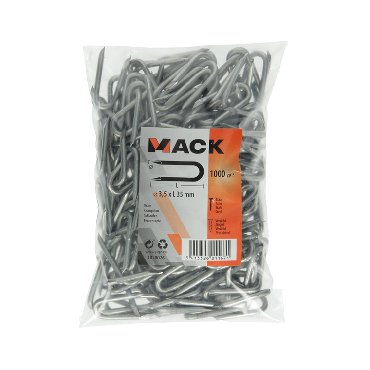 Load image into Gallery viewer, Mack 1020076 - kram verzinkt 1000 gr 3,5 x 35 mm | 10 stuks