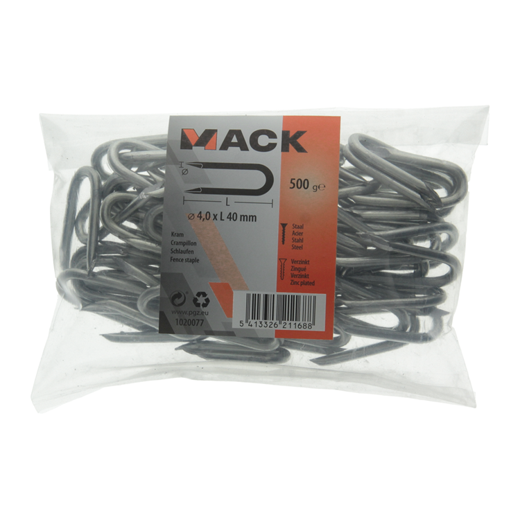 Load image into Gallery viewer, Mack 1020077 - kram verzinkt 500gr 4,0x40mm | 10 stuks
