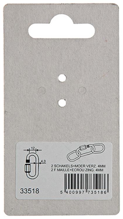 Load image into Gallery viewer, Mack 1008488 - 2 loze schakels + moer 4mm verzinkt | 10 stuks