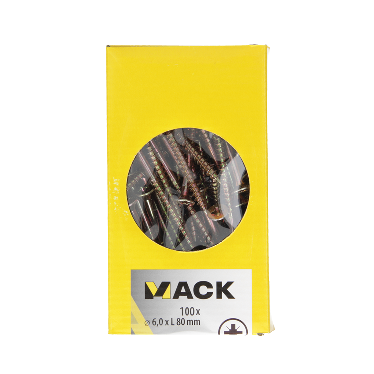 Load image into Gallery viewer, Mack 1020125 - spaanplaatschroef vz kop geel vz 100 st 6,0 x 80 mm | 2 stuks