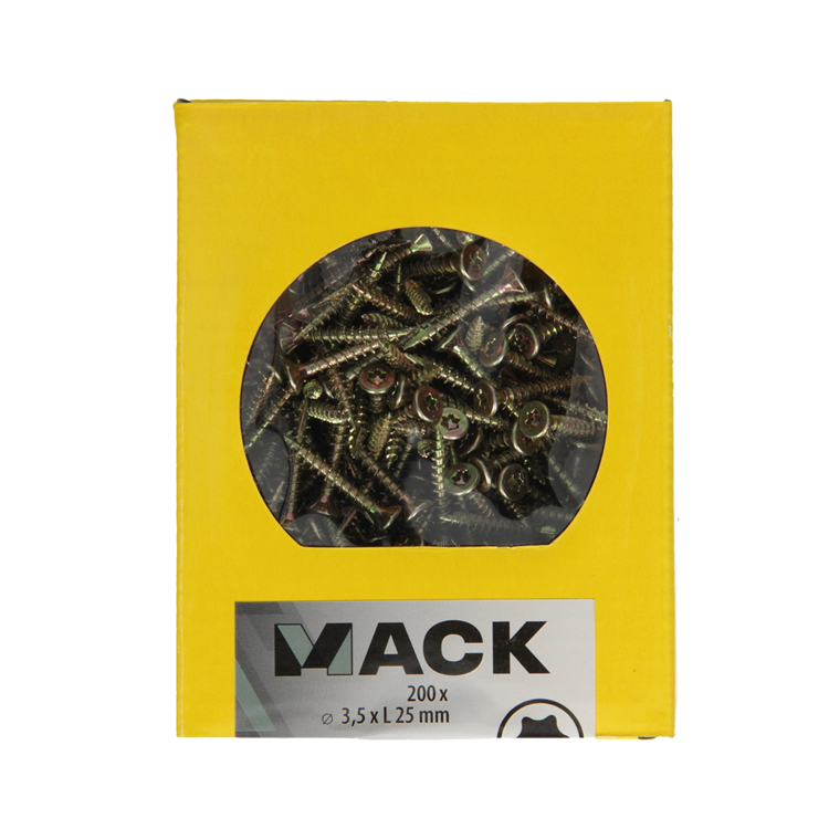 Afbeelding laden in galerijviewer, Mack 1020130 - spaanplaatschroef vz kp-zelfb.gvz 200st 3,5 x 25 mm | 5 stuks