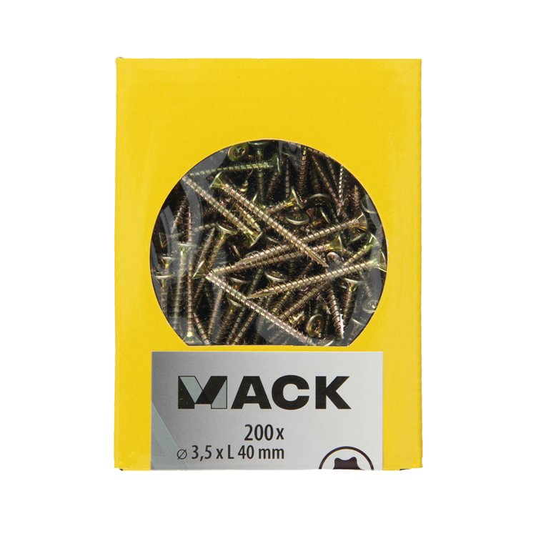 Load image into Gallery viewer, Mack 1020133 - spaanplaatschroef vz kp-zelfb.gvz 200st 3,5 x 40 mm | 5 stuks