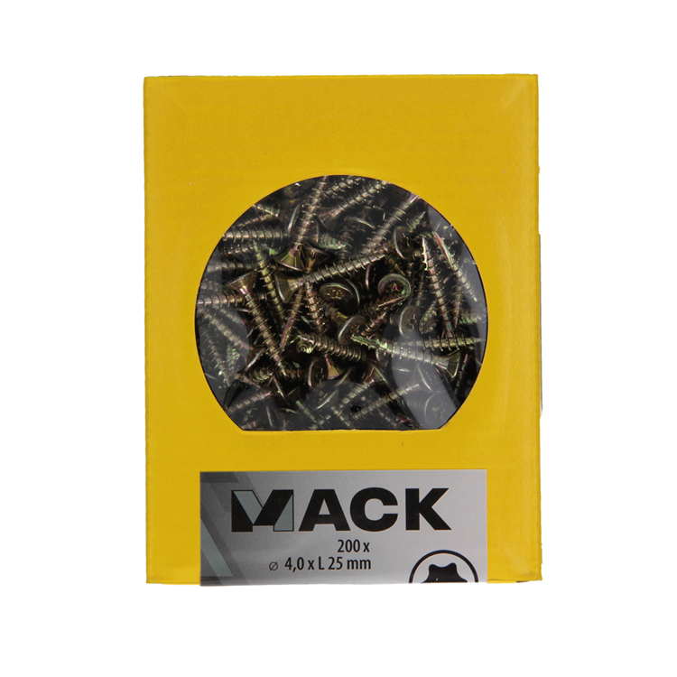 Load image into Gallery viewer, Mack 1020136 - spaanplaatschroef vz kp-zelfb.gvz 200st 4,0 x 25 mm | 5 stuks