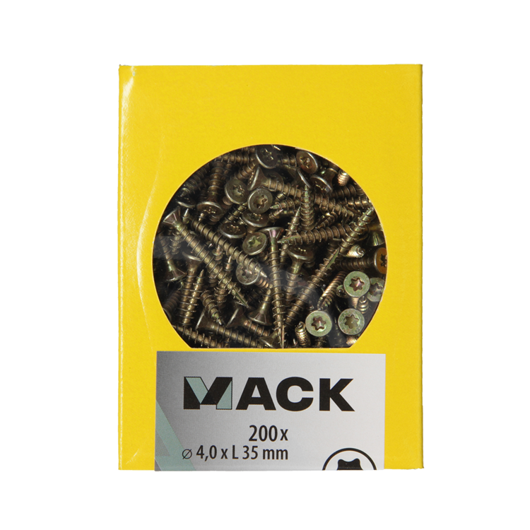 Load image into Gallery viewer, Mack 1020138 - spaanplaatschroef vz kp-zelfb.gvz 200st 4,0 x 35 mm | 5 stuks