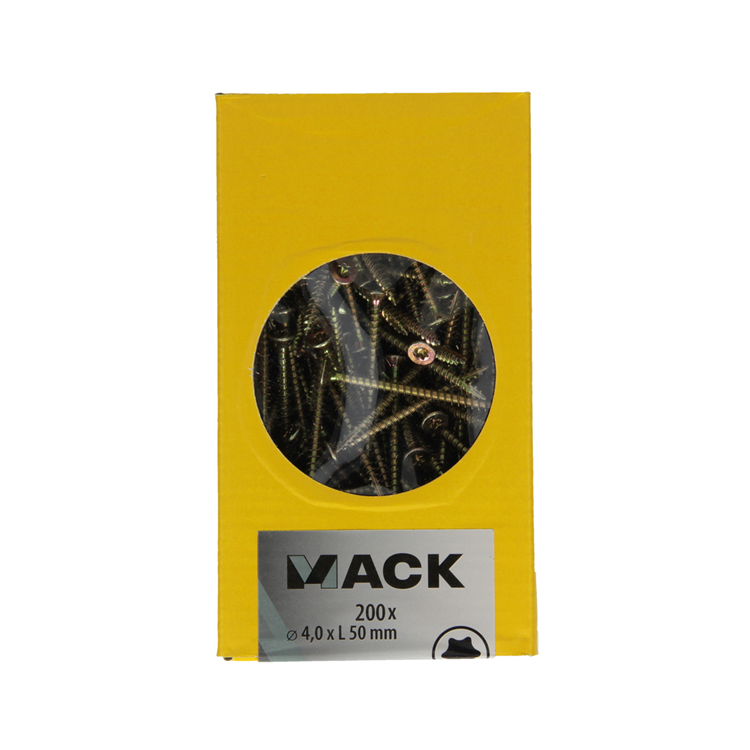 Load image into Gallery viewer, Mack 1020141 - spaanplaatschroef vz kp-zelfb.gvz 200st 4,0 x 50 mm | 3 stuks