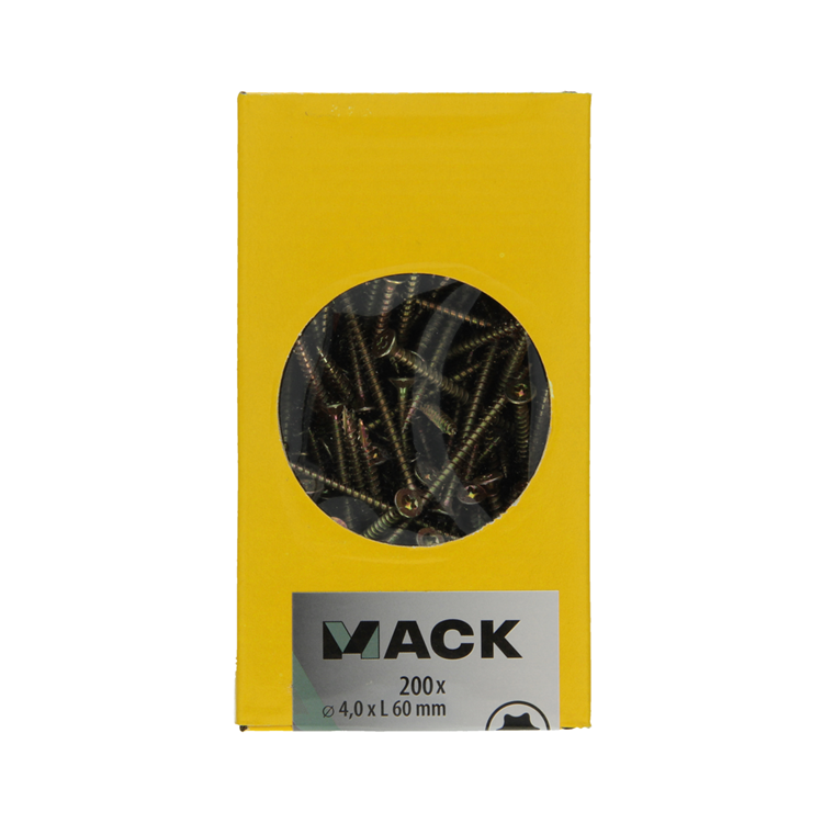 Afbeelding laden in galerijviewer, Mack 1020142 - spaanplaatschroef vz kp-zelfb.gvz 200st 4,0 x 60 mm | 2 stuks