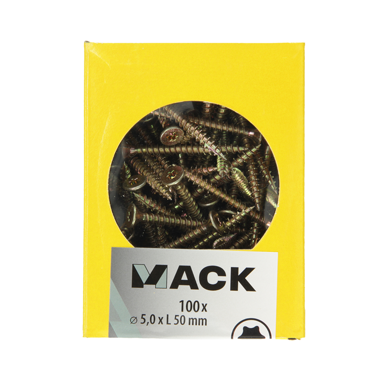 Load image into Gallery viewer, Mack 1020152 - spaanplaatschroef vz kp-zelfb.gvz 100st 5,0 x 50 mm | 5 stuks