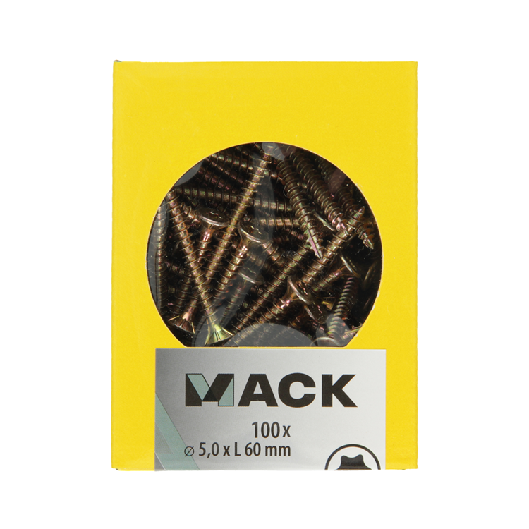 Load image into Gallery viewer, Mack 1020153 - spaanplaatschroef vz kp-zelfb.gvz 100st 5,0 x 60 mm | 5 stuks