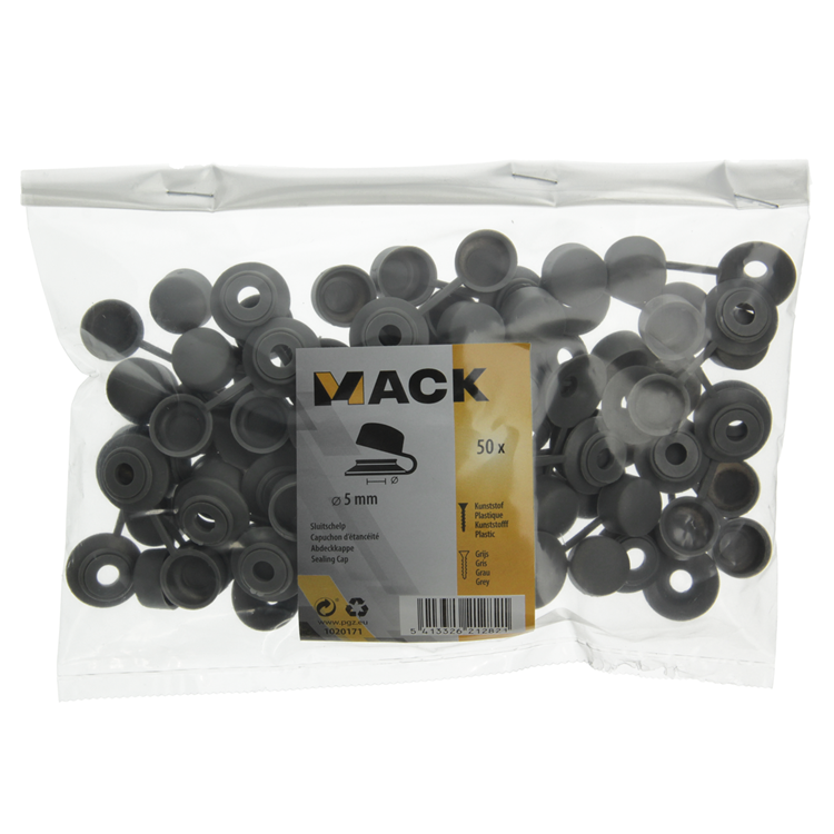 Afbeelding laden in galerijviewer, Mack 1020171 - sluitschelp grijs 50 st. 5mm | 5 stuks