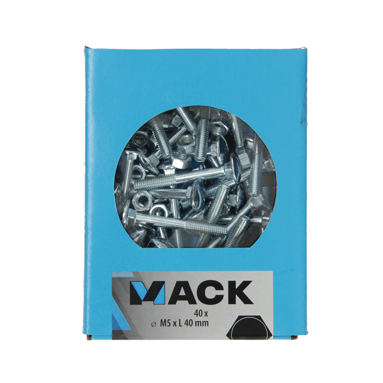 Load image into Gallery viewer, Mack 1020193 - houtbout + moer verzinkt 40 stm5 x 40 mm | 5 stuks