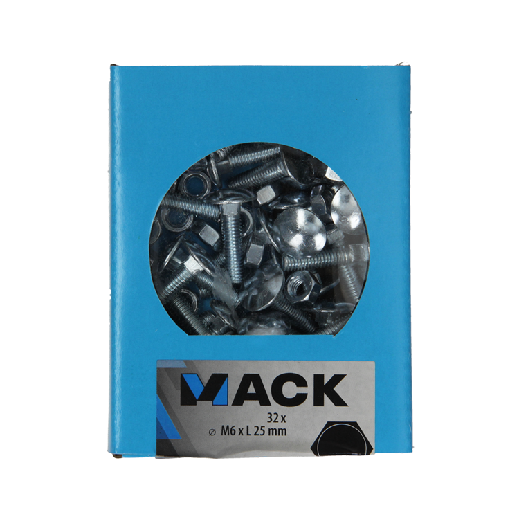 Load image into Gallery viewer, Mack 1020196 - houtbout + moer verzinkt 32 stm6 x 25 mm | 5 stuks