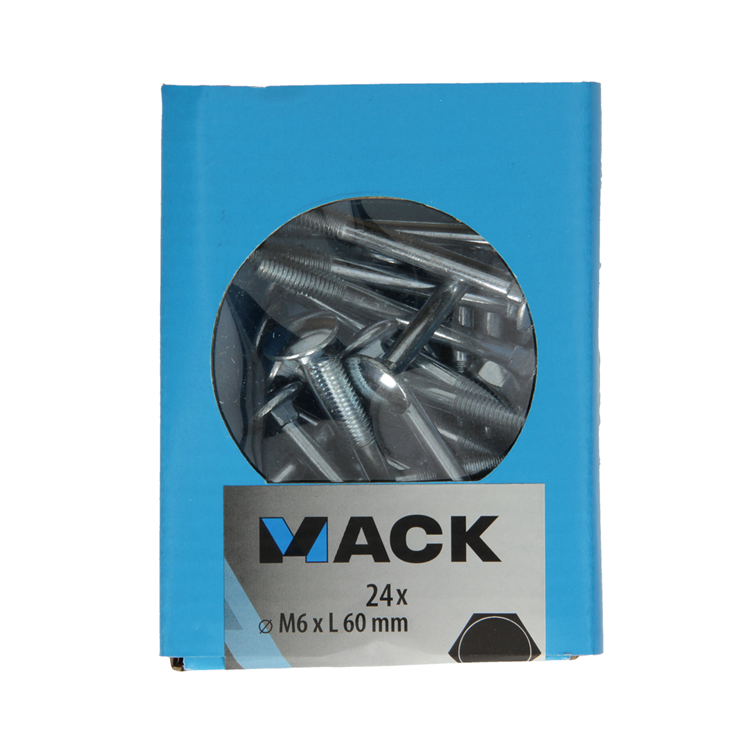 Load image into Gallery viewer, Mack 1020200 - houtbout + moer verzinkt 24 stm6 x 60 mm | 5 stuks