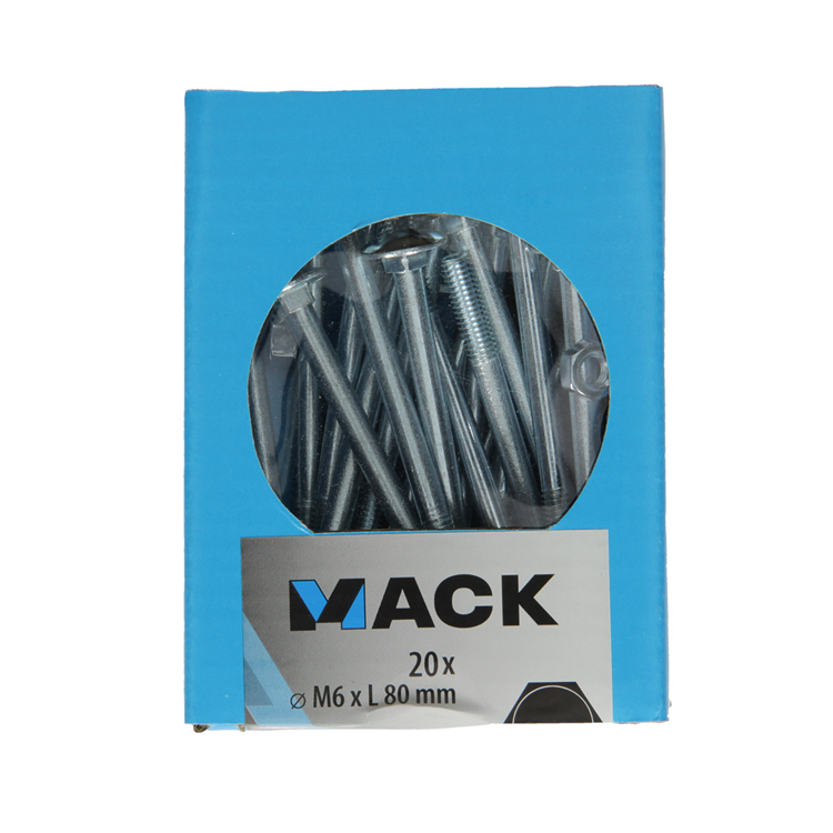 Load image into Gallery viewer, Mack 1020202 - houtbout + moer verzinkt 20 stm6 x 80 mm | 5 stuks