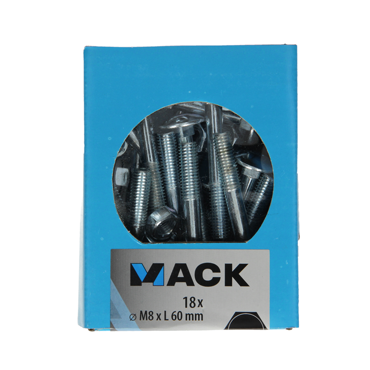 Load image into Gallery viewer, Mack 1020207 - houtbout + moer verzinkt 18 stm8 x 60 mm | 5 stuks