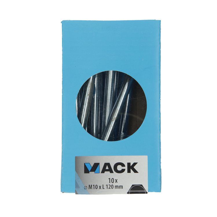 Afbeelding laden in galerijviewer, Mack 1020212 - houtbout + moer verzinkt 10 stm10 x 120 mm | 3 stuks