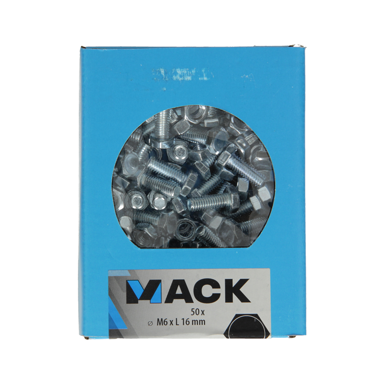 Load image into Gallery viewer, Mack 1020213 - tapbout + moer verzinkt 50 st m6 x 16 mm | 5 stuks