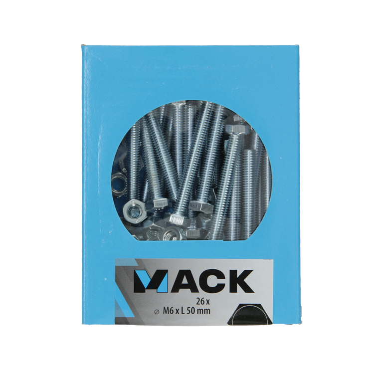 Load image into Gallery viewer, Mack 1020217 - tapbout + moer verzinkt 26 st m6 x 50 mm | 5 stuks