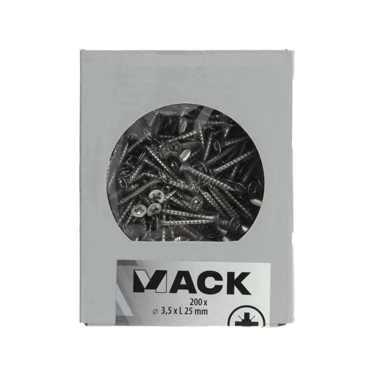 Load image into Gallery viewer, Mack 1020227 - spaanplaatschroef vz kop inox a2 200 st 3,5 x 25 mm | 2 stuks