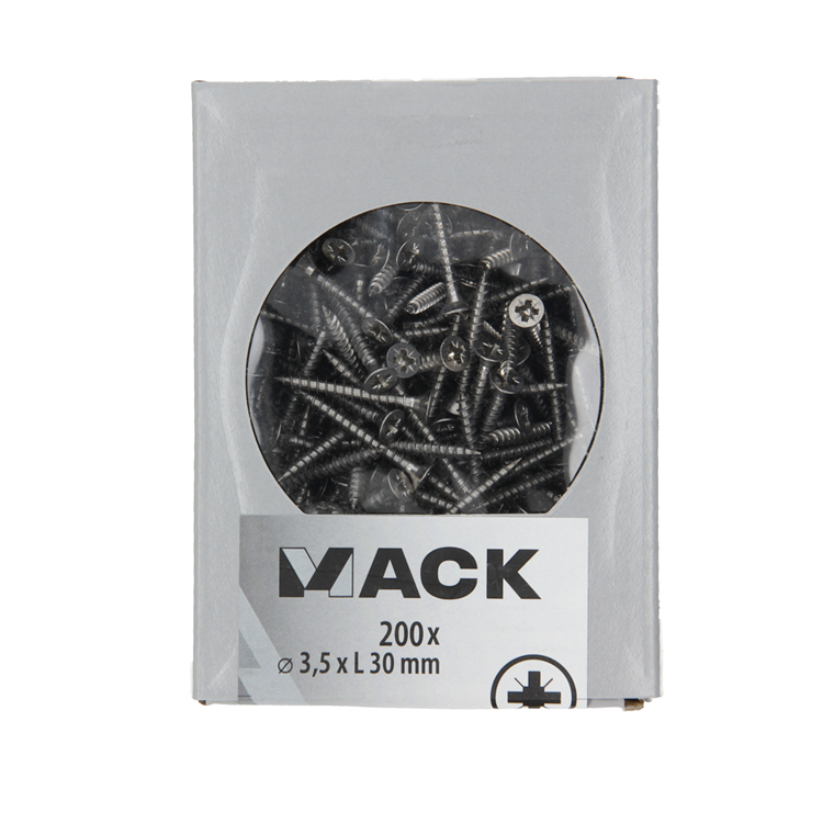 Load image into Gallery viewer, Mack 1020228 - spaanplaatschroef vz kop inox a2 200 st 3,5 x 30 mm | 2 stuks