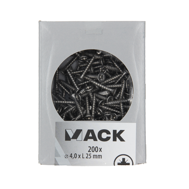 Load image into Gallery viewer, Mack 1020232 - spaanplaatschroef vz kop inox a2 200 st 4,0 x 25 mm | 2 stuks