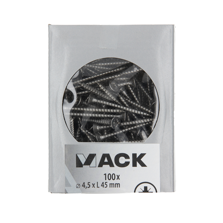 Load image into Gallery viewer, Mack 1020241 - spaanplaatschroef vz kop inox a2 100 st 4,5 x 45 mm | 2 stuks