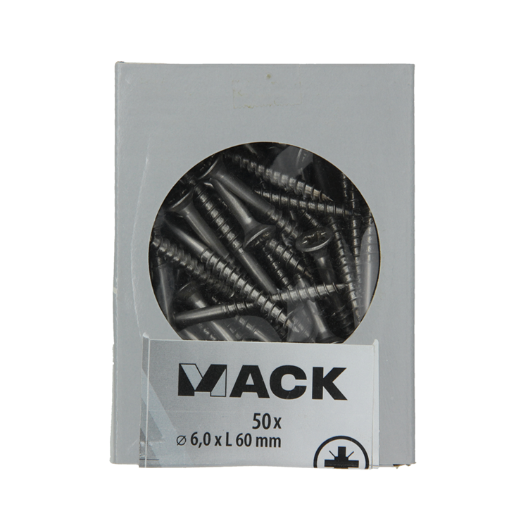 Load image into Gallery viewer, Mack 1020250 - spaanplaatschroef vz kop inox a2 50 st 6,0 x 60 mm | 2 stuks