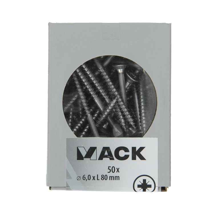 Load image into Gallery viewer, Mack 1020251 - spaanplaatschroef vz kop inox a2 50 st 6,0 x 80 mm | 2 stuks