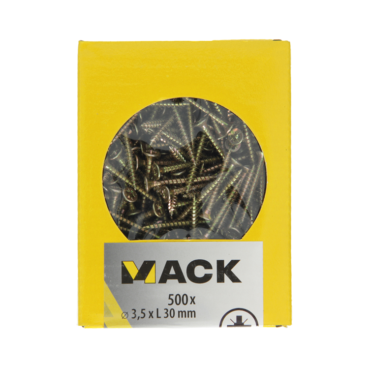Load image into Gallery viewer, Mack 1020255 - spaanplaatschroef vz kop gvz 500 st 3,5 x 30 mm | 5 stuks