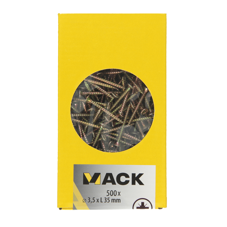 Afbeelding laden in galerijviewer, Mack 1020256 - spaanplaatschroef vz kop gvz 500 st 3,5 x 35 mm | 3 stuks