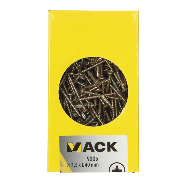 Load image into Gallery viewer, Mack 1020257 - spaanplaatschroef vz kop gvz 500 st 3,5 x 40 mm | 2 stuks