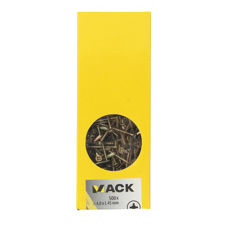 Load image into Gallery viewer, Mack 1020263 - spaanplaatschroef vz kop gvz 500 st 4,0 x 45 mm | 1 stuks