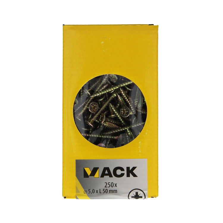 Load image into Gallery viewer, Mack 1020268 - spaanplaatschroef vz kop gvz 250 st 5,0 x 50 mm | 1 stuks