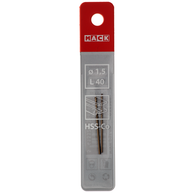 Load image into Gallery viewer, Mack 1018419 - metaalboor hss co5% din 338 ø 1,5 x 40 mm 2st | 5 stuks