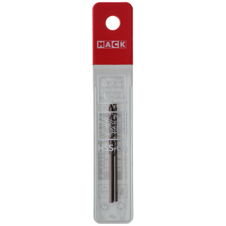 Load image into Gallery viewer, Mack 1018421 - metaalboor hss co5% din 338 ø 2,5 x 57 mm 2st | 5 stuks